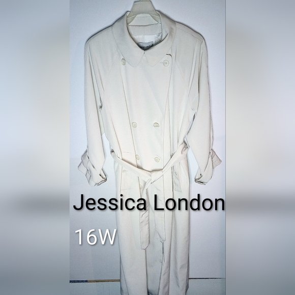 Jessica London White Trench Coat NWT Woman's Size 16W - Picture 1 of 13